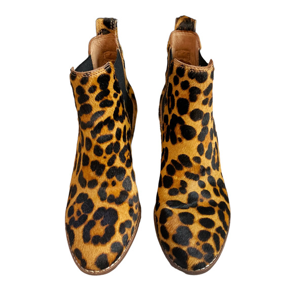 Madewell Brown Black Cheetah Print Booties Womens Size 5.5 - Picture 3 of 8